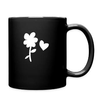 fleur symbole nature plante coeur amour - Mug uni - noir - Droite