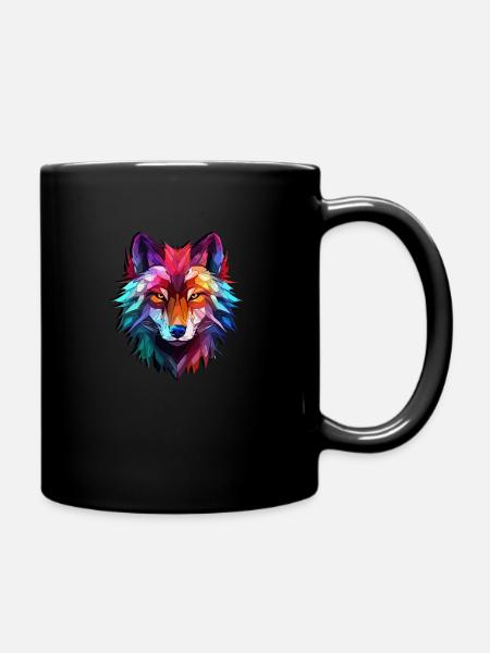 conception abstraite de loup - Mug uni - noir