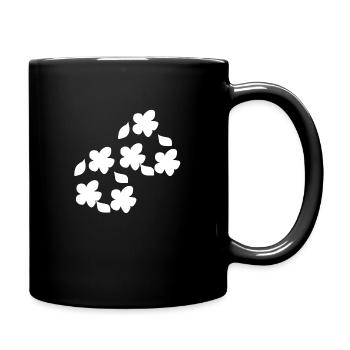 Flower pattern nature plant symbol leaf - Full Colour Mug - black - Right