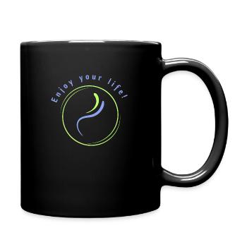 Enjoy your life - Tasse einfarbig - Schwarz - Rechts