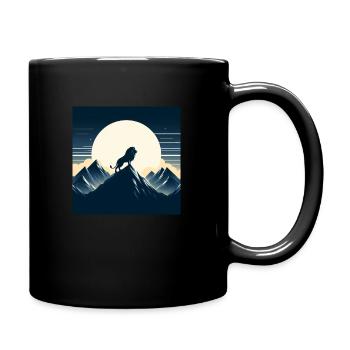 Lion on the Mountain - Tasse einfarbig - Schwarz - Rechts