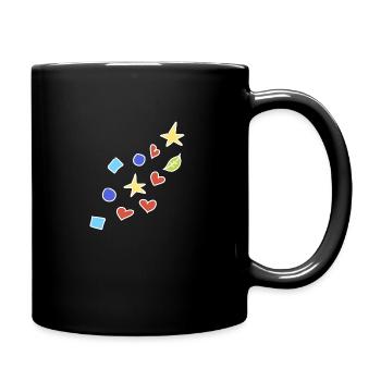 Shapes Icons Colorful Heart Star Circle Square Leaf - Full Colour Mug - black - Right
