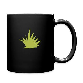 grass symbol nature plant green - Full Colour Mug - black - Right