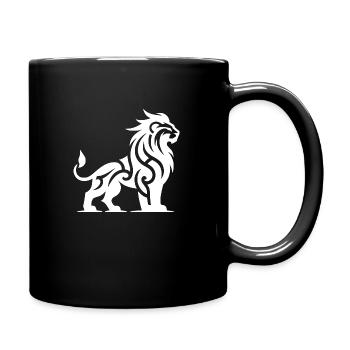 Fier lion de tatouage tribal avec crinière sauvage - Mug uni - noir - Droite