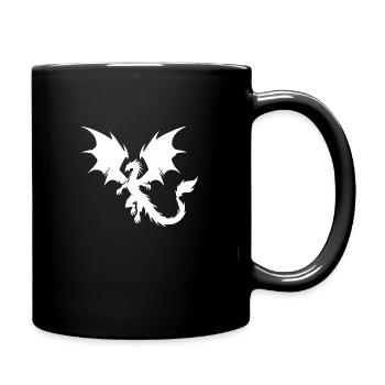 Dragon volant avec d’énormes ailes - Mug uni - noir - Droite