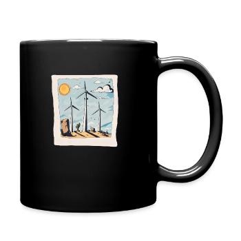 Wind turbine blades - Full Colour Mug - black - Right