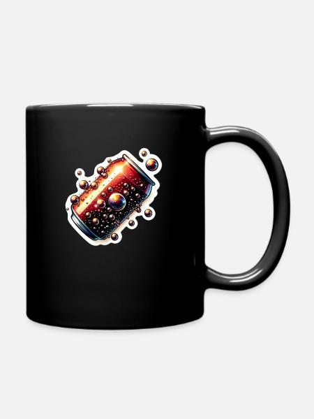 Bottle of soft drink - Full Colour Mug - black
