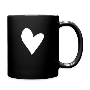 herz symbol form liebe - Tasse einfarbig - Schwarz - Rechts