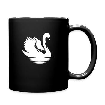Beau portrait de silhouette de cygne - Mug uni - noir - Droite