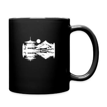 Coucher De Soleil Asiatique Paysage Japonais - Mug uni - noir - Droite