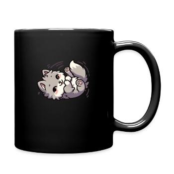Süßer kleiner Wolf - Tasse einfarbig - Schwarz - Rechts