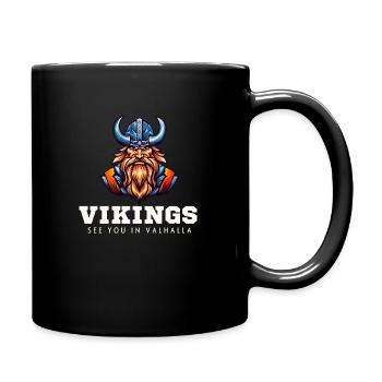 Cartoon Vikings - See You in Valhalla - Tasse einfarbig - Schwarz - Rechts