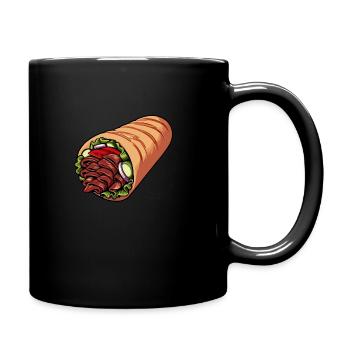 Döner Kebab Dürüm Yufka Sandwich Cuisine de rue allemande - Mug uni - noir - Droite