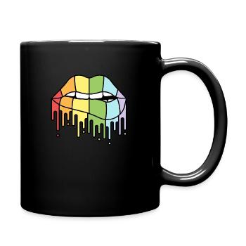 Kaleidoscope Lips Mosaic - Full Colour Mug - black - Right