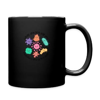 funny germ science biology what doesnt kill you - Full Colour Mug - black - Right