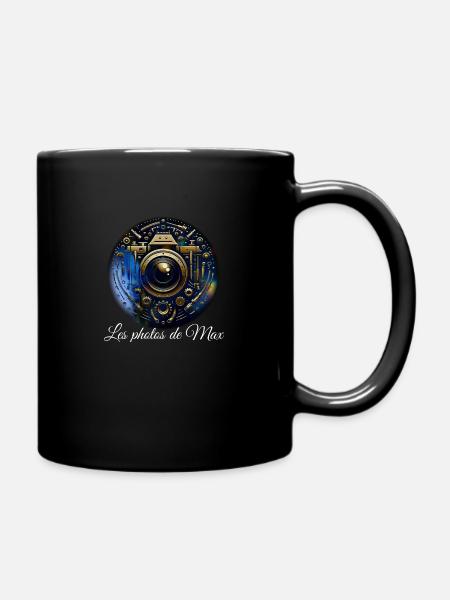 logo et nom Les photo de max - Mug uni - noir