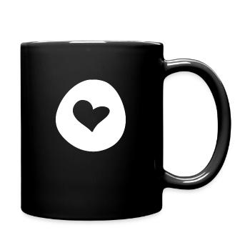 herz form kreis symbol liebe - Tasse einfarbig - Schwarz - Rechts