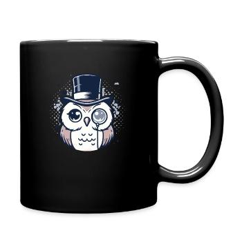 Eule - Tasse einfarbig - Schwarz - Rechts