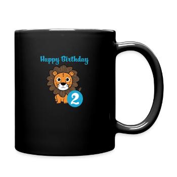 Kinder Geburtstag 2 Jahre - Tasse einfarbig - Schwarz - Rechts