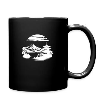 Japan Asian Landscape Meditation Design - Full Colour Mug - black - Right