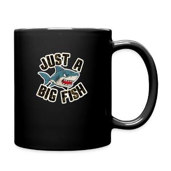 requin - humour - juste un gros poisson - Mug uni - noir - Droite