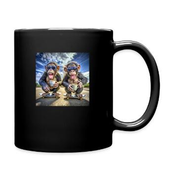 Funky Monkey´s - Tasse einfarbig - Schwarz - Rechts