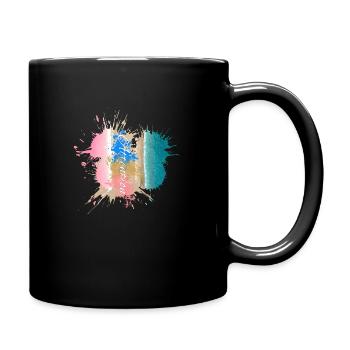 Achtung - Farbiger Strandlackstil - Tasse einfarbig - Schwarz - Rechts