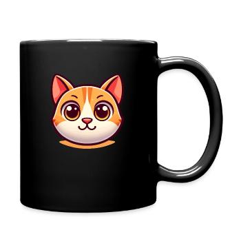 Freundliche Katze - Tasse einfarbig - Schwarz - Rechts