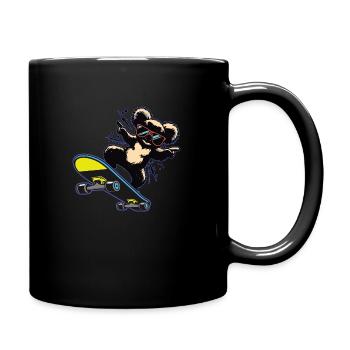 Skater Koala Bear - cool skateboard & koala design - Full Colour Mug - black - Right