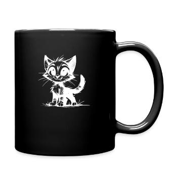Cats Baby Pencil Drawing - Full Colour Mug - black - Right