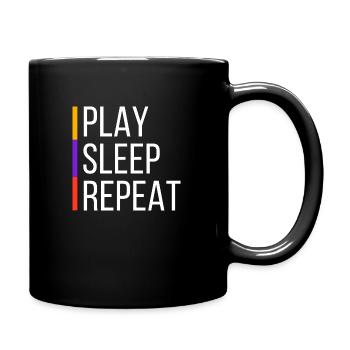PLAYSLEEPREPEAT ( Gamer Edition) - Tasse einfarbig - Schwarz - Rechts