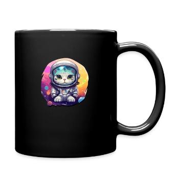 Space Cat - Cosmic Style - Full Colour Mug - black - Right