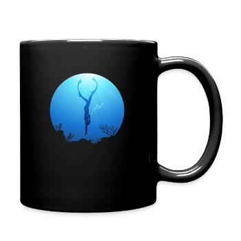 Diver and Freediver - Tasse einfarbig - Schwarz - Rechts