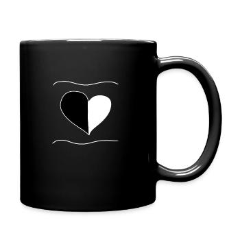 Symbole du coeur en deux parties Lignes d’amour - Mug uni - noir - Droite