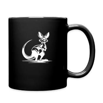 Australisches lächelndes Känguru - Tasse einfarbig - Schwarz - Rechts