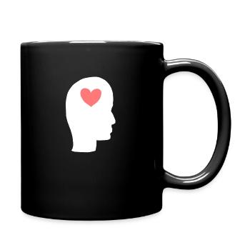 Profil de la tête Personnes Côté Symbole Coeur - Mug uni - noir - Droite