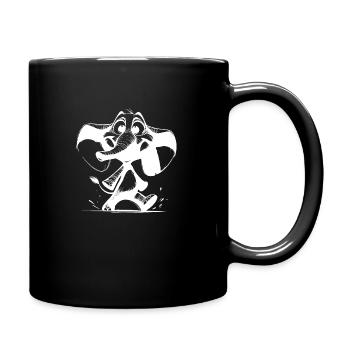 Funny elephant, huge trunk and big ears - Full Colour Mug - black - Right