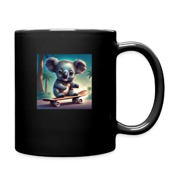 Cute Baby Koala on a Skateboard - Full Colour Mug - black - Right