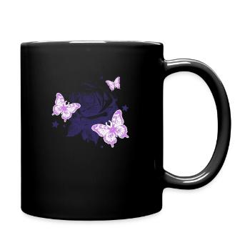 Purple Rose - Tasse einfarbig - Schwarz - Rechts