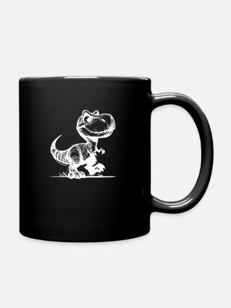 Kleiner süsser T-Rex Dino - Tasse einfarbig - Schwarz
