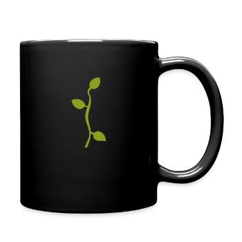 Feuille Feuilles Ligne Nature Vert Branche - Mug uni - noir - Droite