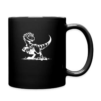 Little Raptor Kids Baby Dino Sketch - Full Colour Mug - black - Right