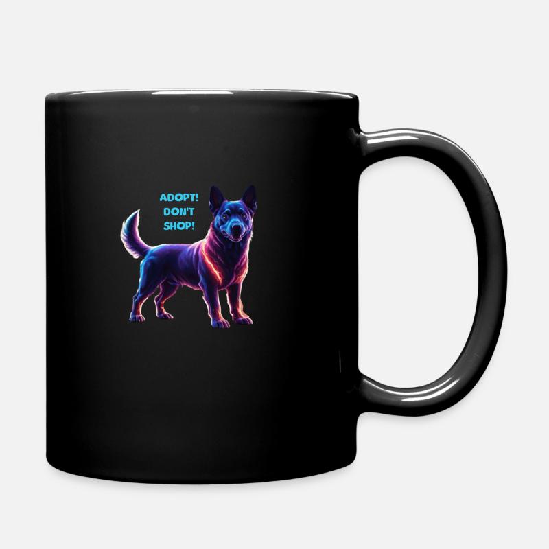 Glowing adopt don't shop dog - Tasse einfarbig - Schwarz