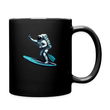 Astronaut fährt auf einem SUP-Board - Tasse einfarbig - Schwarz - Rechts