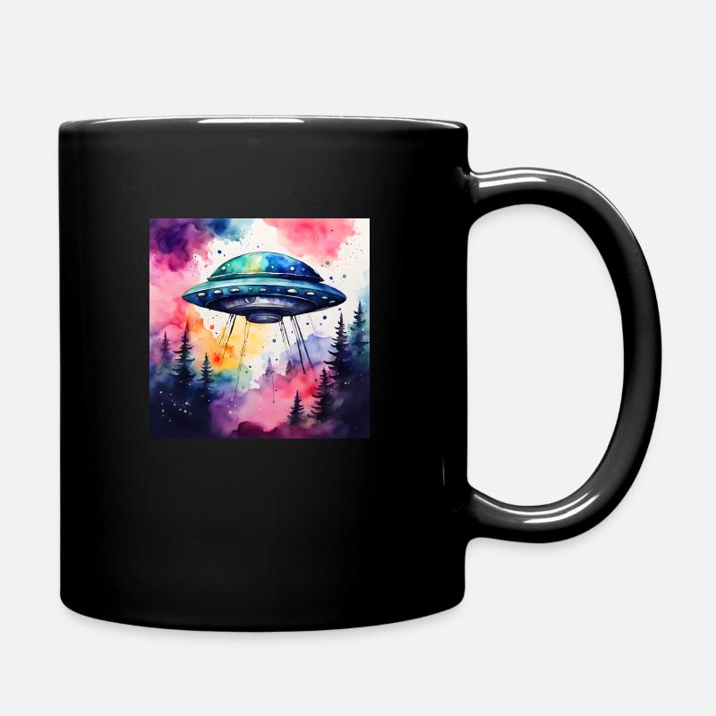 UFO farbig - Tasse einfarbig - Schwarz