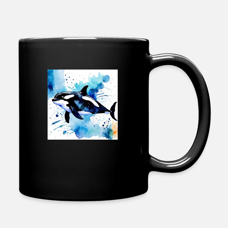 Orca stylistic - Full Colour Mug - black