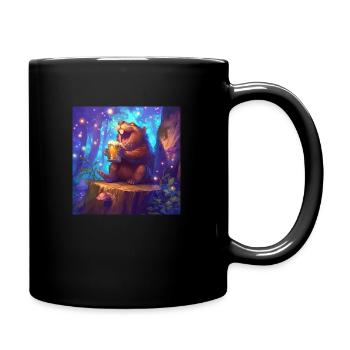 Castor buveur de bière - Mug uni - noir - Droite