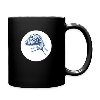 snail with shadow scribble art - Tasse einfarbig - Schwarz - Rechts