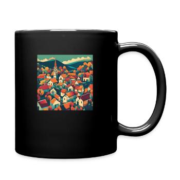 Dorf idyllisch - Tasse einfarbig - Schwarz - Rechts