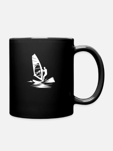 Technique de surf avec la puissance du vent, du vent et de la brise marine - Mug uni - noir